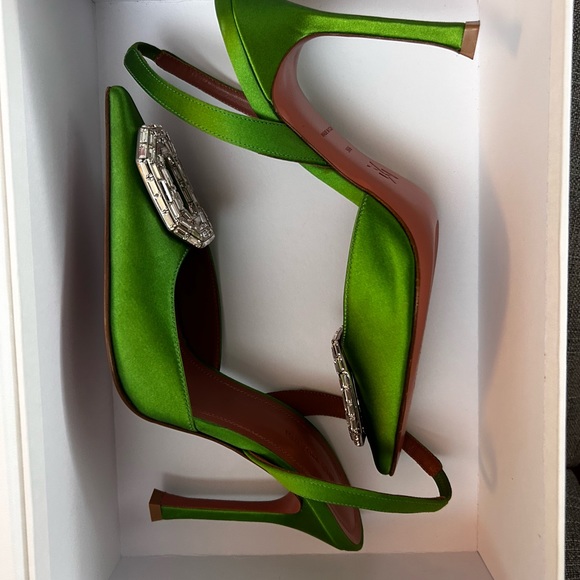 COPY - Amina Muaddi Camelia Silk Slingback Pumps - Picture 8 of 9